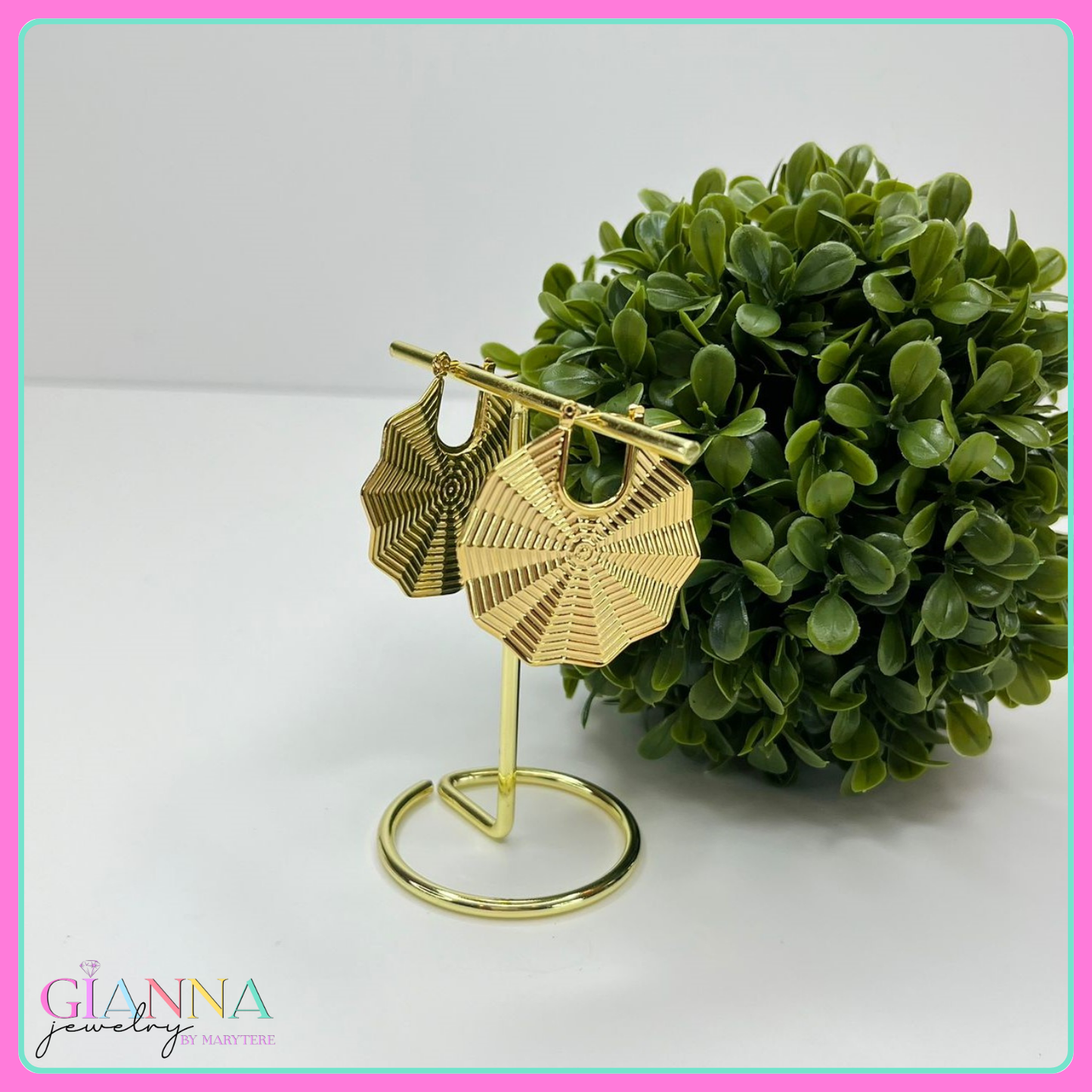 Gold Fan-Shaped Earrings