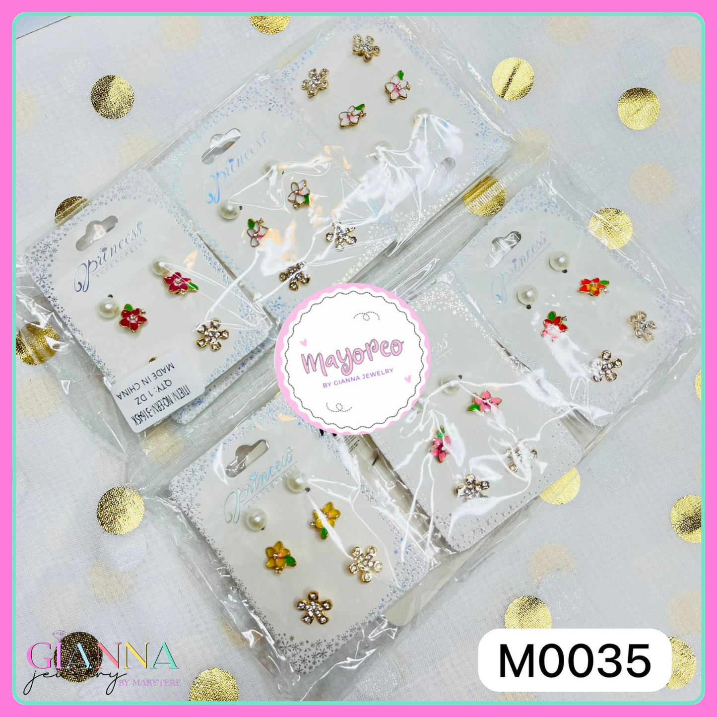 3 Pairs Set Studs Earrings M0035