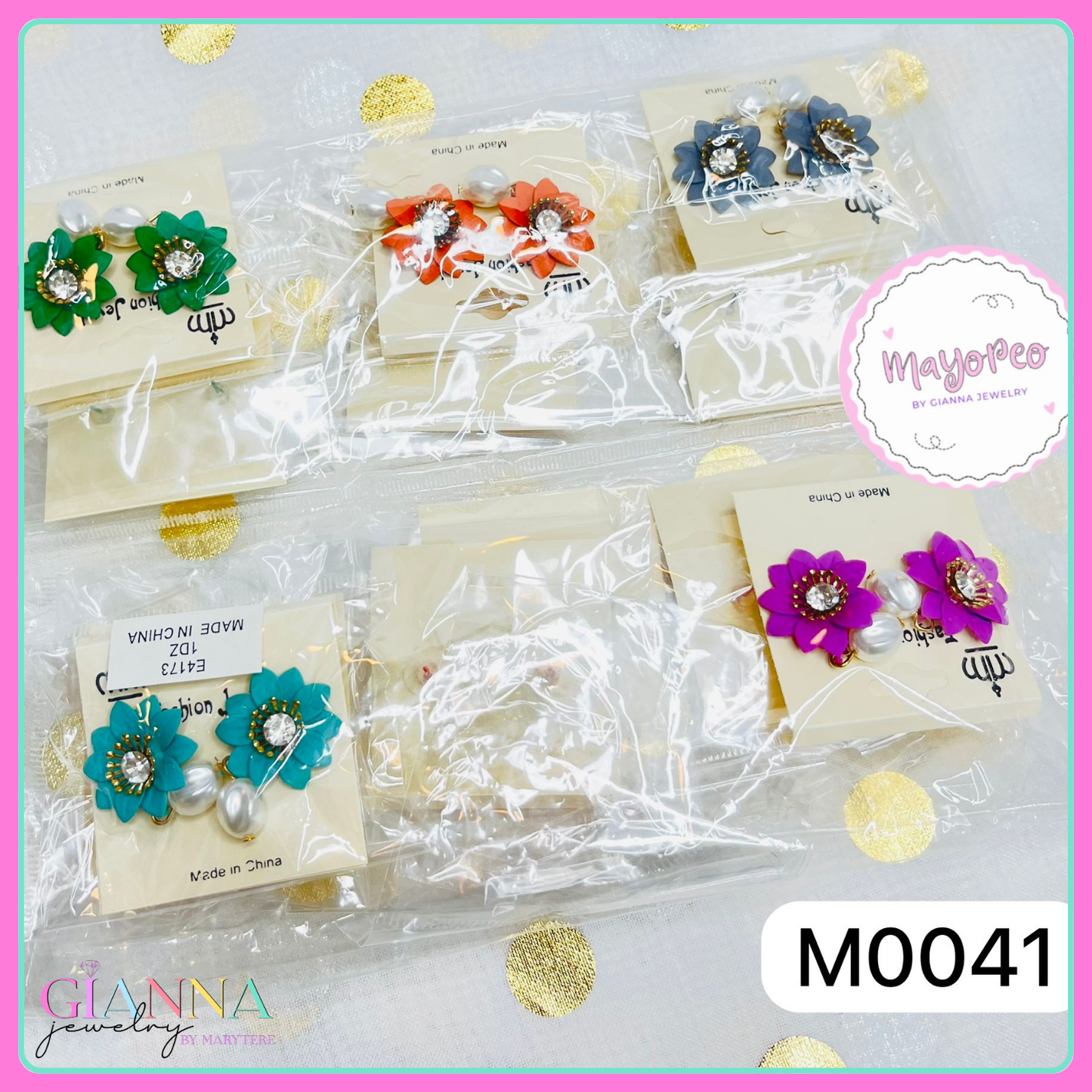 Drop Earrings Big Flower M0041