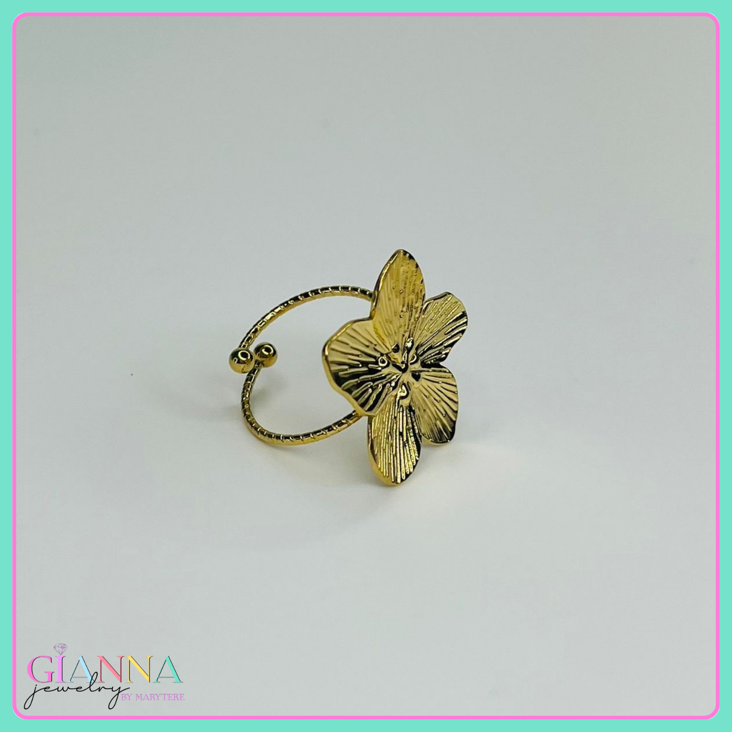 Ring One Size Flor "Amapola"