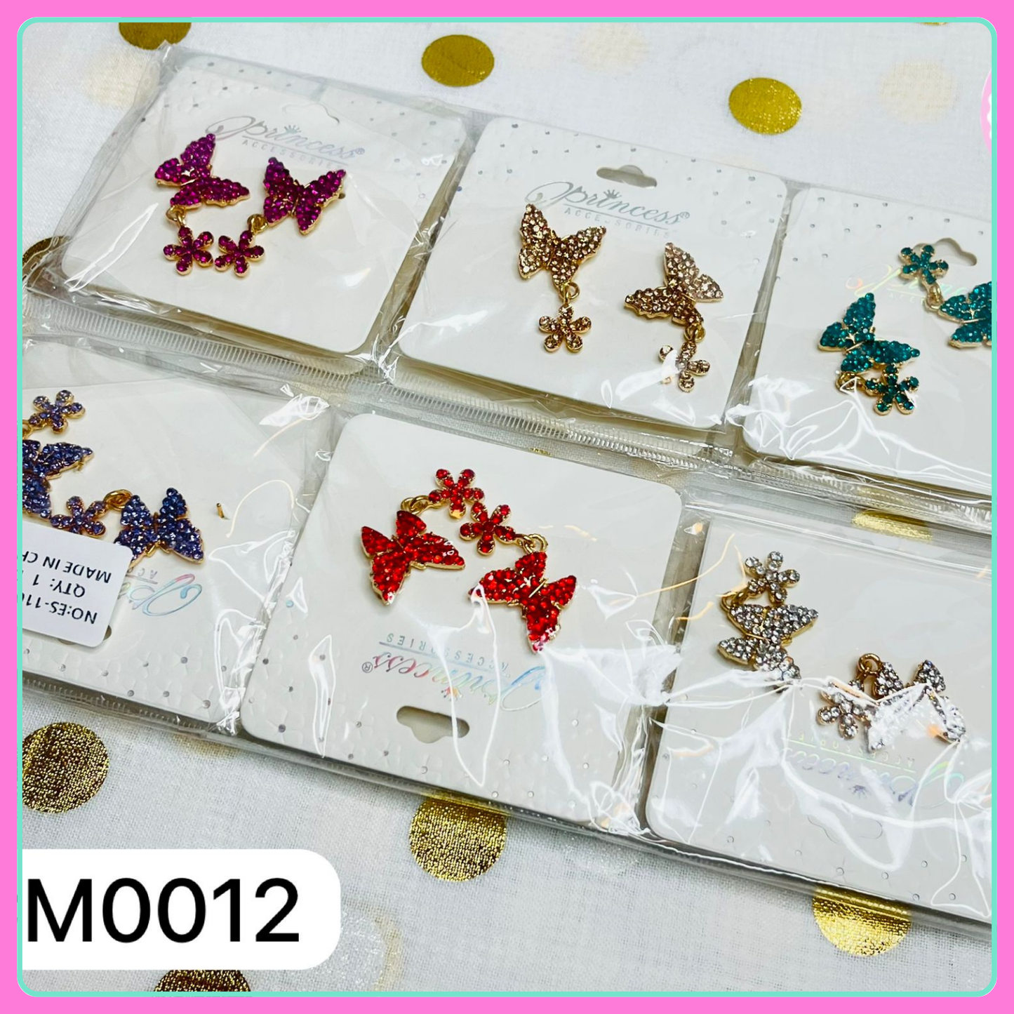 Aretes Mariposa Doble M0012