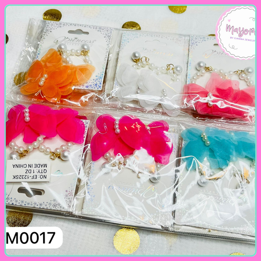 Aretes de Mariposa con detalles en Perlas M0017