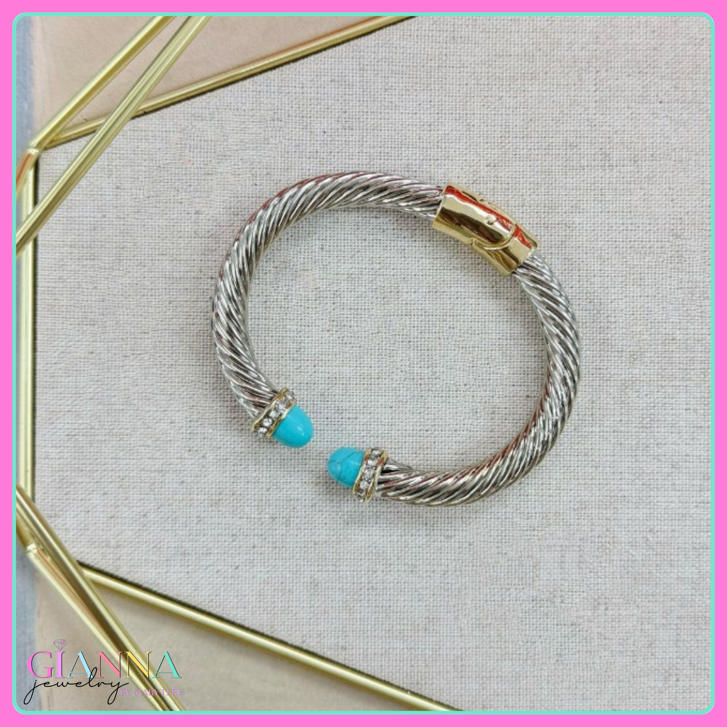 Turquiose Cable Classic Cuff