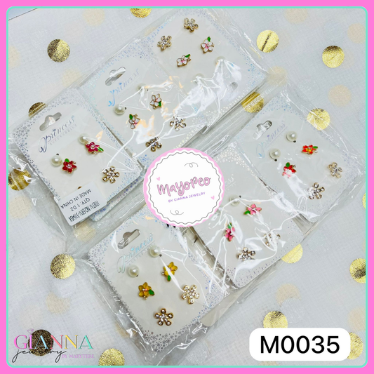 3 Pairs Set Studs Earrings M0035