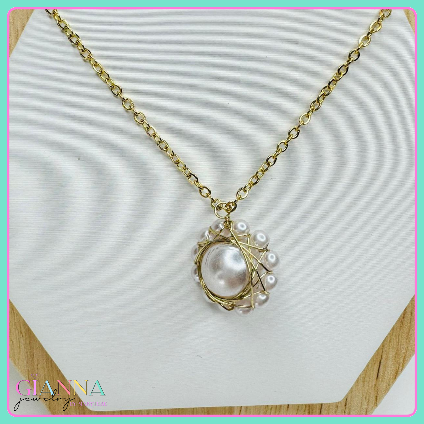 Pearl Pendant Necklace and Earrings Set