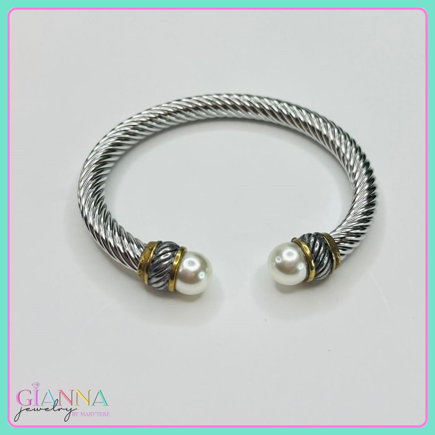 Two Tone Twisted Bangle Bracelet