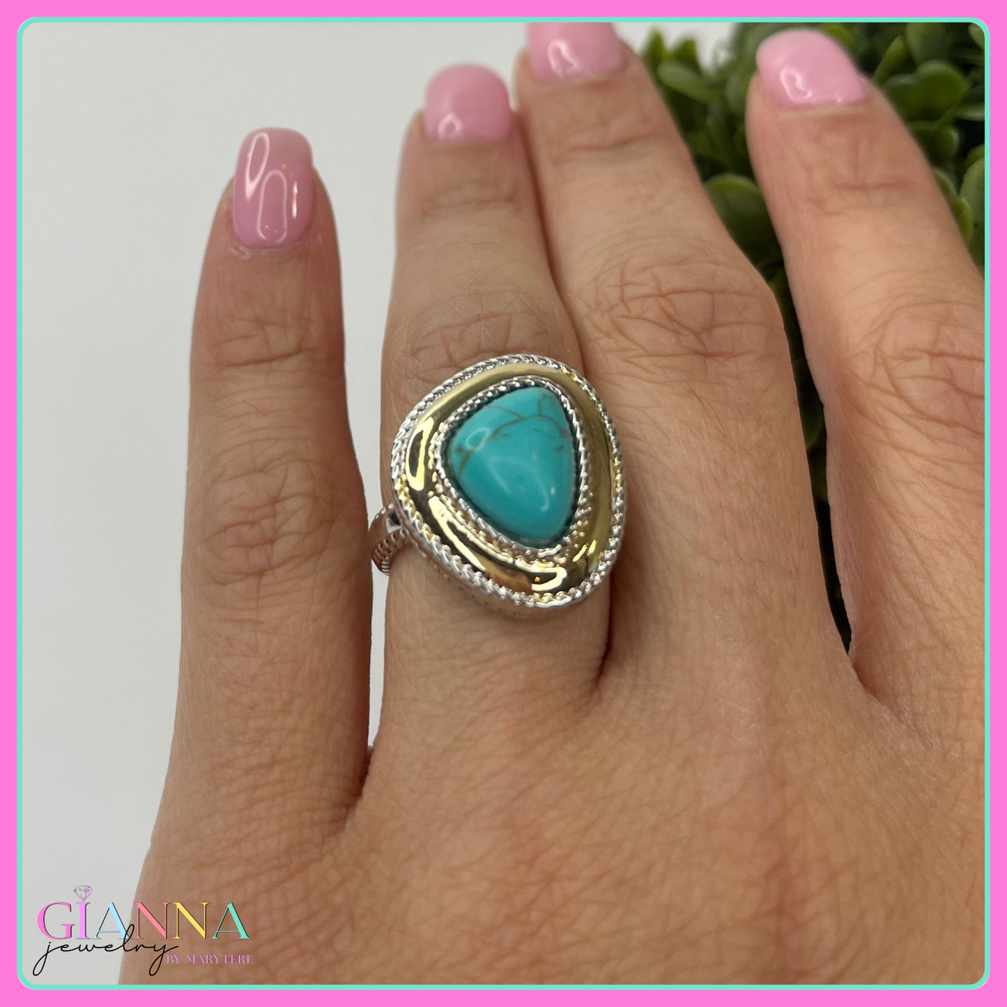 Turquoise Hammered Ring