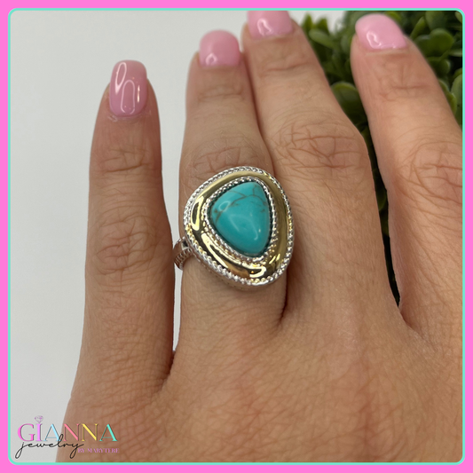 Turquoise Hammered Ring