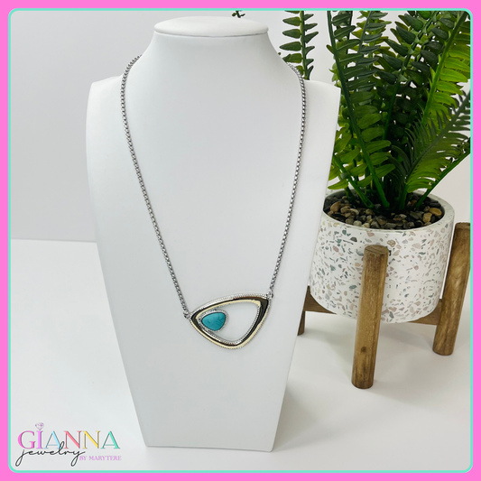 Turquoise Hammered Necklace