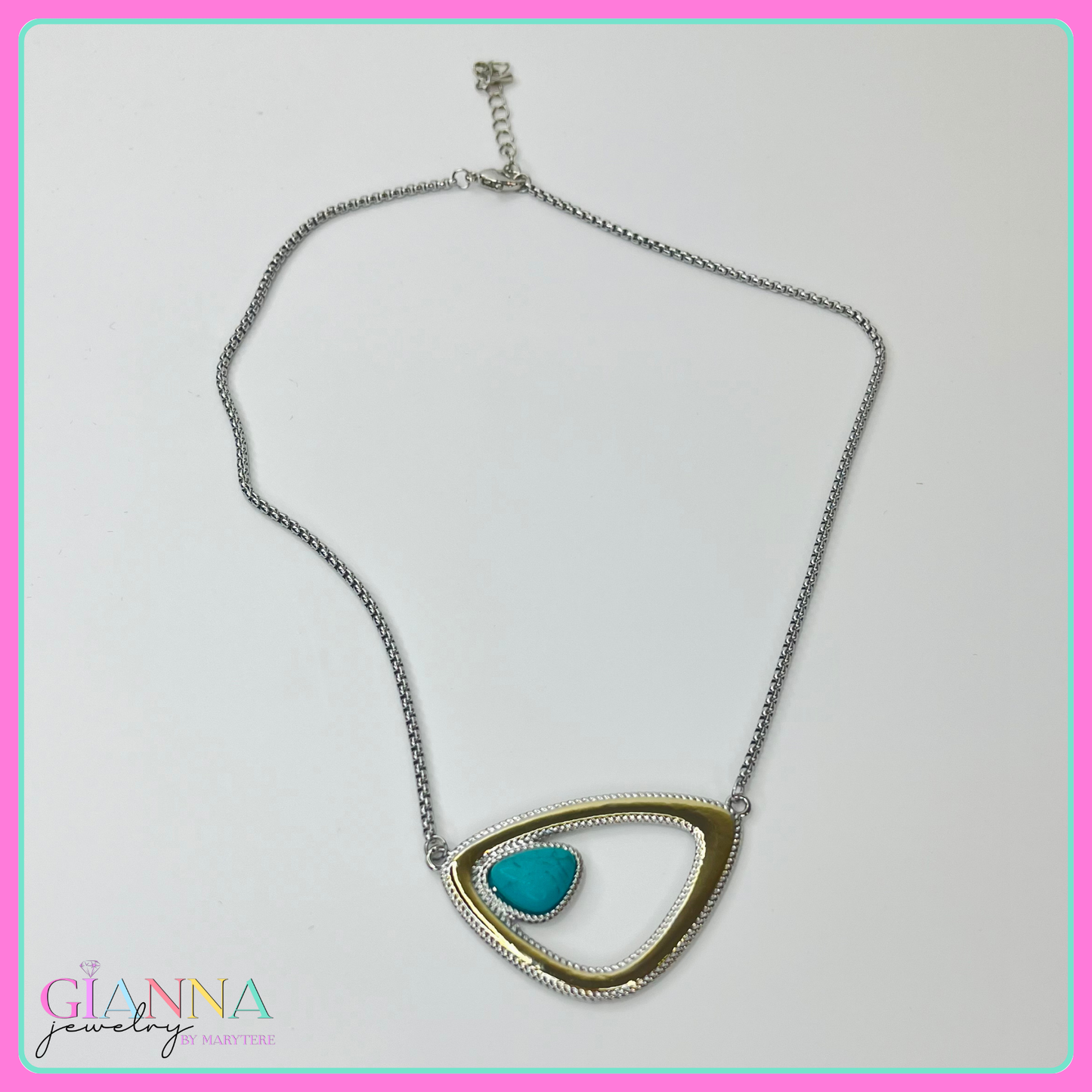 Turquoise Hammered Necklace