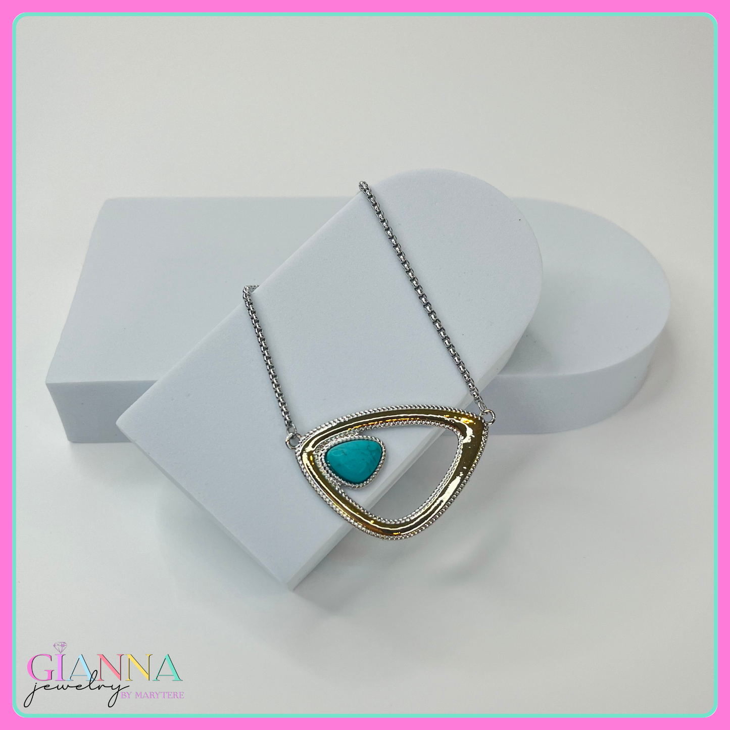 Turquoise Hammered Necklace