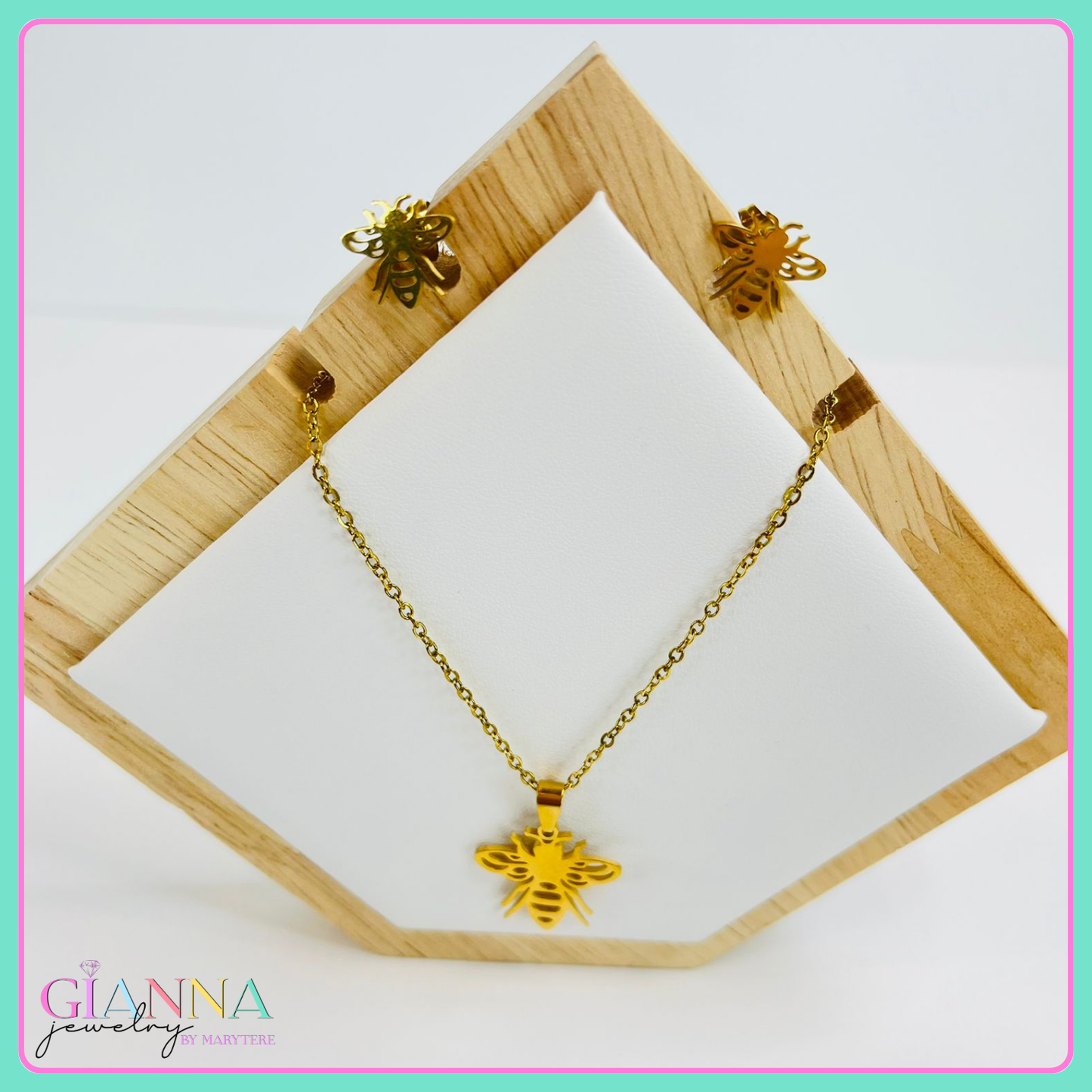 Bee Earrings and Necklace Set